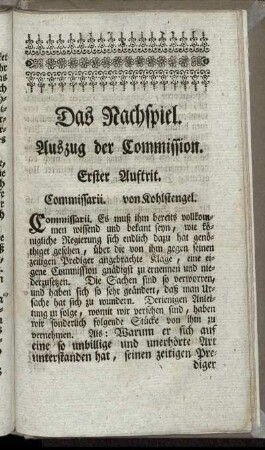 Das Nachspiel.