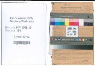 Entnazifizierung Ernst Schaal , geb. 13.08.1894 (Beamter)