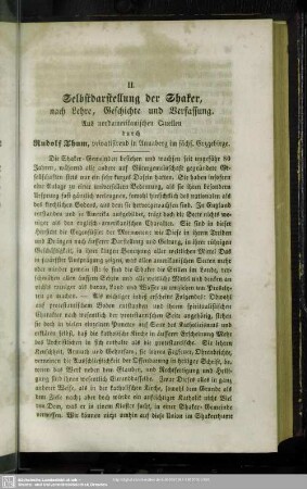 Selbstdarstellung der Shaker, nach Lehre, Geschichte und Verfassung : Aus nordamerikanischen Quellen