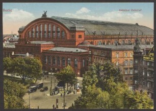 Ansichtskarte Anhalter Bahnhof mit Vorplatz, koloriert