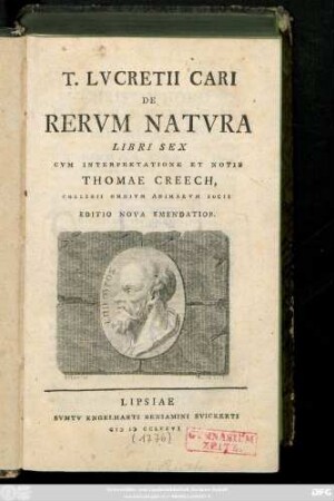 T. Lvcretii Cari De Rerum Natura Libri Sex