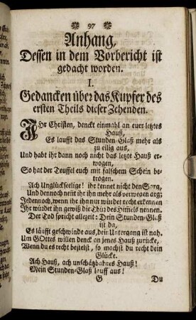 Anhang, dessen in dem Vorbericht ist gedacht worden.