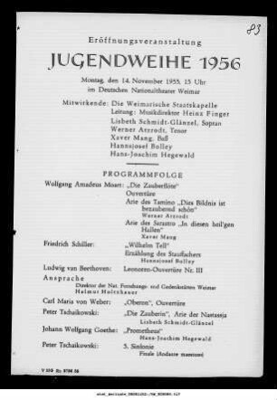 Eröffnungsveranstaltung Jugendweihe 1956