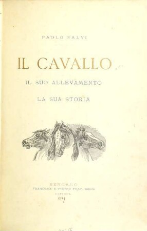 Il cavallo : il suo allevamento, la sua storia