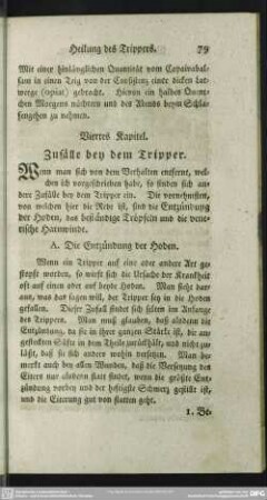Viertes Kapitel. Zufälle bey dem Tripper