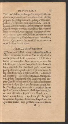 Cap. 13. De Christi Sepultura.