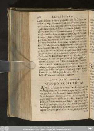 Epist. XXIX. Madritum. Iacobo Robertio Suo.