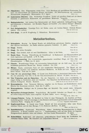 Metallarbeiten (Nr. 193-299)