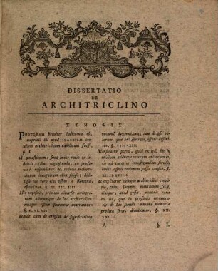 Dissertatio De Architriclino : Ioann. II, 8.