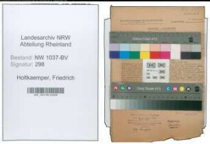 Entnazifizierung Friedrich Holtkaemper , geb. 19.08.1899 (Landwirt)