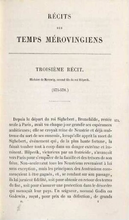 Récits des temps mérovingiens : précédés de considérations sur l'histoire de France. 2