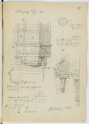 Katharinenkirche, Danzig: Details (aus: Skizzen- und Fotoalbum 20)
