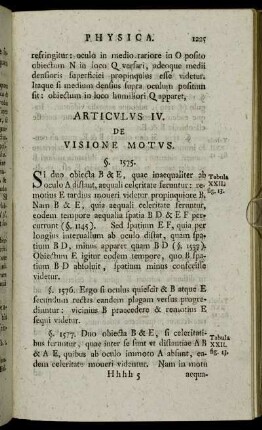 Articulus IV. De Visione Motus