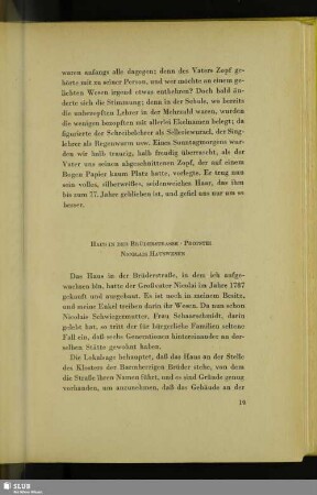 Haus In Der Brüderstrasse · Propstei · Nicolais Hauswesen