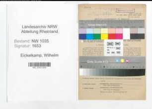 Entnazifizierung Wilhelm Eickelkamp , geb. 15.07.1907 (Bergingenieur)