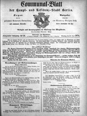 1874,26: No. 26, 28. Juni 1874