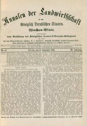 No. 47. Berlin, den 18. November 1863. III. Jahrgang.