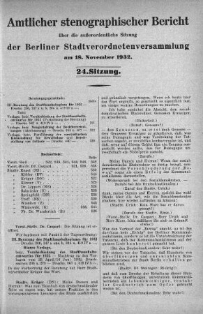 Sitzung 24, 18. November 1932