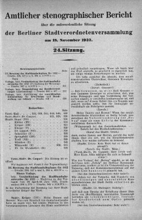 Sitzung 24, 18. November 1932