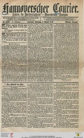 Das 500jährige Jubiläum der Heidelberger Universität im Spiegel der Presse : Hannoverscher Courier