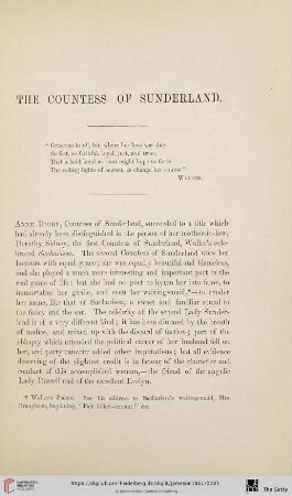 The Countess of Sunderland