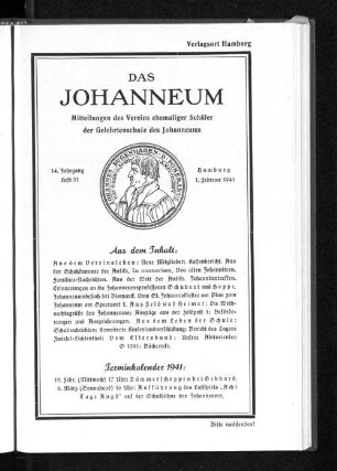 Das Johanneum 14. Jahrgang, Heft 51