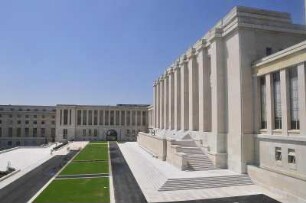 Genf - UNO Gebäude : Die UNO Gebäude, aufgenommen in Genf am 22. Mai 2010