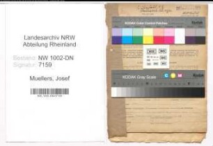 Entnazifizierung Josef Muellers, geb. 14.09.1893 (Abt.Leiter)