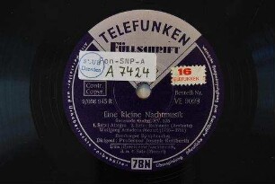 Eine kleine Nachtmusik : Serenade G-dur, KV. 525; 1. Satz: Allegro; 2.Satz: Romanze (Andante); 3. Satz: Menuetto (Allegretto); 4. Satz: Rondo (Allegro) / Wolfgang Amadeus Mozart