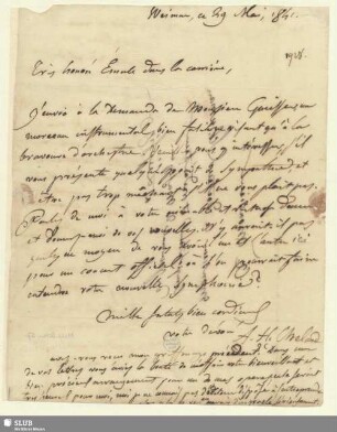 37: Brief von Hippolyte-André-Baptiste Chelard an Robert Schumann - Mus.Schu.37