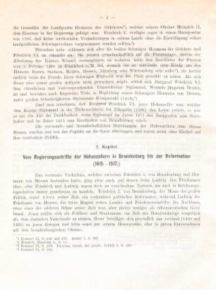 2. Kapitel. Vom Regierungsantritte der Hohenzollern in Brandenburg bis zur Reformation (1415 - 1517.)