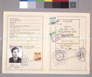 Identitätsbescheinigung der DDR zur Übersiedlung in die Bundesrepublik