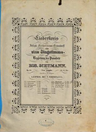 Liederkreis von Joseph Freiherrn von Eichendorff : für eine Singstimme mit Begleitung des Pianoforte ; op. 39. 5, Mondnacht