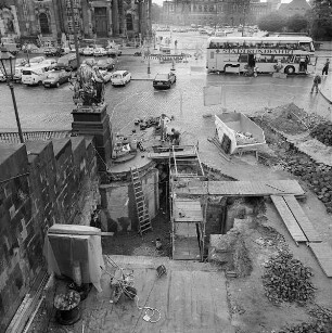 Dresden, Schloßplatz. Alte Augustusbrücke, freigelegtes Widerlager