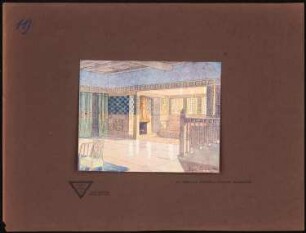 Innenraum: Perspektivische Innenansicht (aus: Moderne Bauformen. Fassaden, Interieurs, Details im Verein mit R. Beauclair, hrsg.v. M.J. Gradl, Bd. 3, 1904)