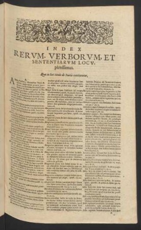 Index Rerum, Verborum Et Sententiarum Locupletissimus.