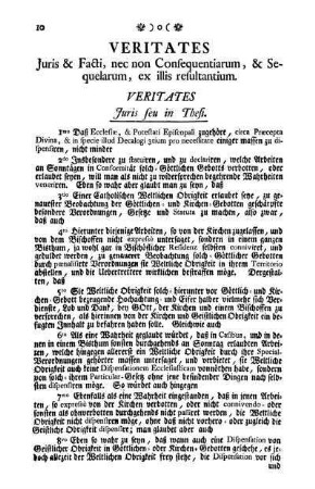 Veritates Juris & Facti, nec non Consequentiarum, quelarum, ex illis resultantium.
