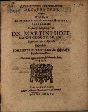 Quaestionum iuridicarum decades tres