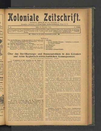 Nr. 48. Berlin, 29. November 1912. 13. Jahrgang.