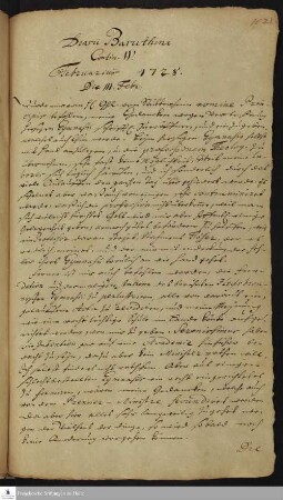 Tagebuch von Johann Christoph Silchmüller.