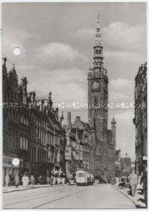 Danzig, Langgasse mit Rathaus