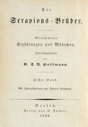Bd. 1: E. T. A. Hoffmann's gesammelte Schriften
