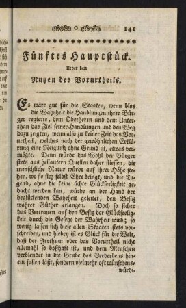 141-163, Fünftes Hauptstück. Ueber den Nutzen des Vorurtheils