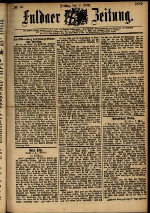 Ausgabe vom Freitag, den 08. März 1889.