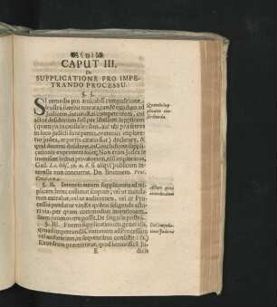 Caput III. De Supplicatione Pro Impedranto Processu.