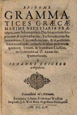 Stoicheia tōnte grammatōn, kai tēs eusebeias ... : = Elementa tum literarum, tum religionis, usui puerorum iamiam incipientium exhibita ...