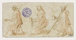 Zwei Bettler und eine Bettlerin