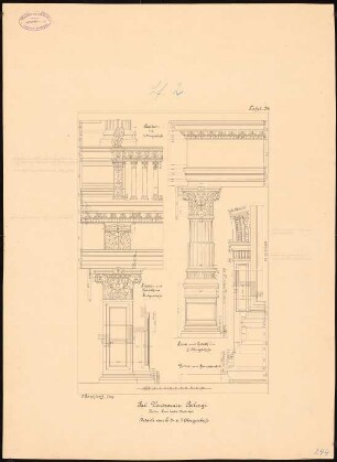 Palazzo Vendramin Calergi, Venedig (Für Veröffentlichung Palastarchitektur Italiens): Details vom EG und 1.OG