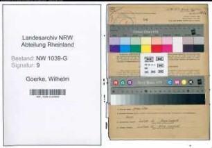 Entnazifizierung Wilhelm Goerke , geb. 14.11.1886 (Bahnbeamter)
