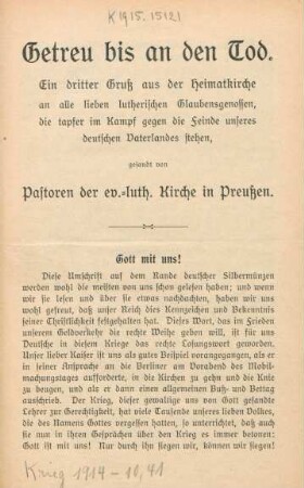 3: Getreu bis an den Tod